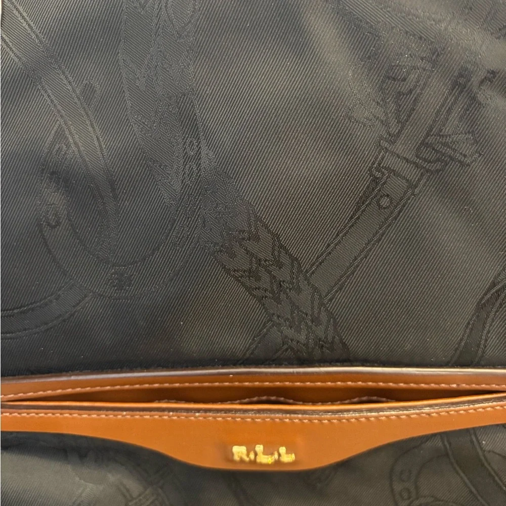 Black and tan Ralph Lauren shoulder tote - Picture 8 of 9